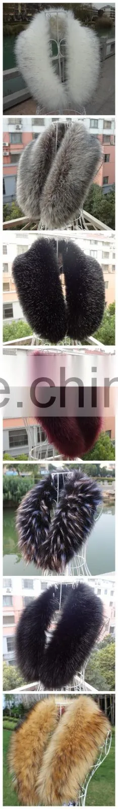 Factory Price Fur Trim/Faux Fur Natural Raccoon/fox fur Large Fur Collar