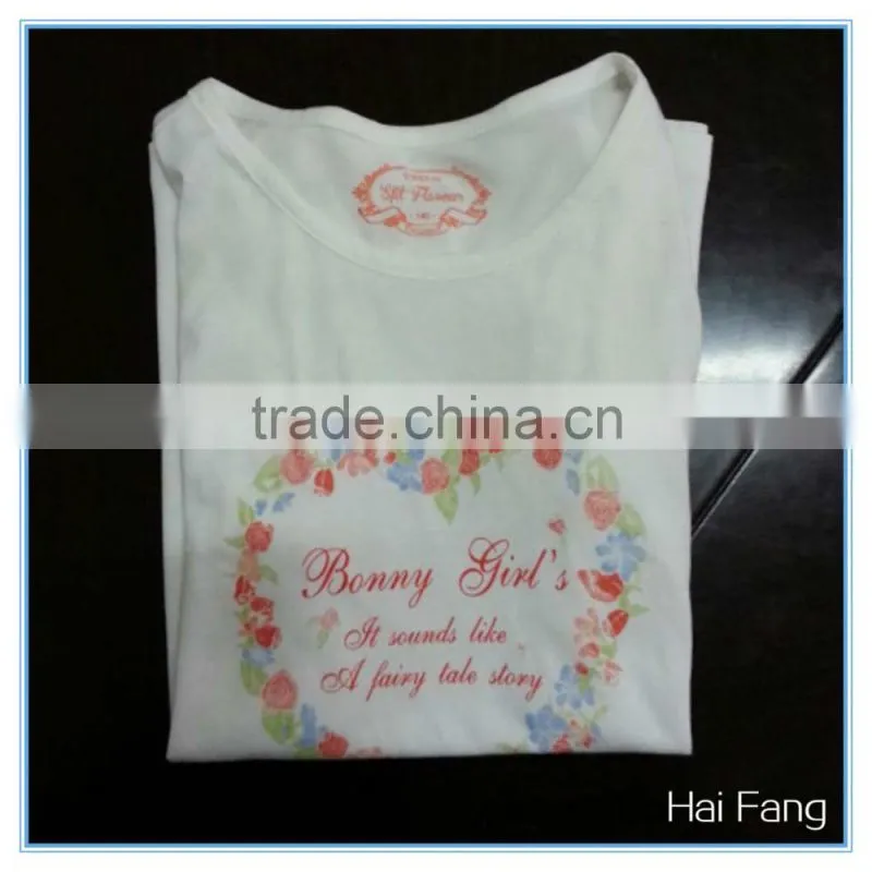Children girls printting bubble sleeve t shirt, girl t shirts printed designs, fancy girl short sleeve t shirt