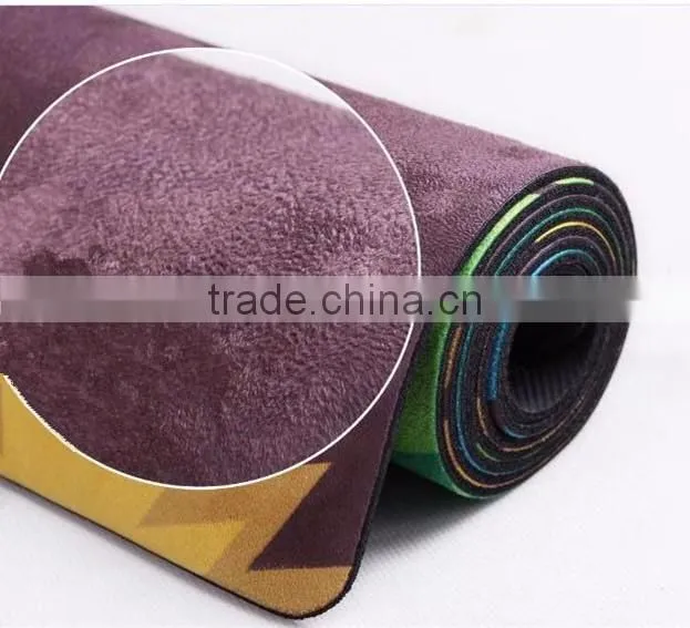 Gym Microfiber Suede Natural Rubber Yoga Mat with Eco Full Color Printing Yoga Mat