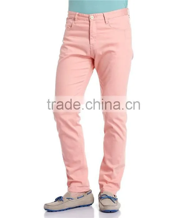 Cheap price pink color latest pants style long man trousers