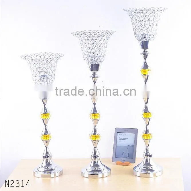 Hot Sale crystal candle holders wedding table decorations