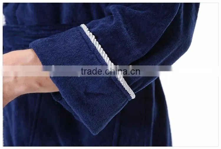 xxl mens pipping robes velour fabric