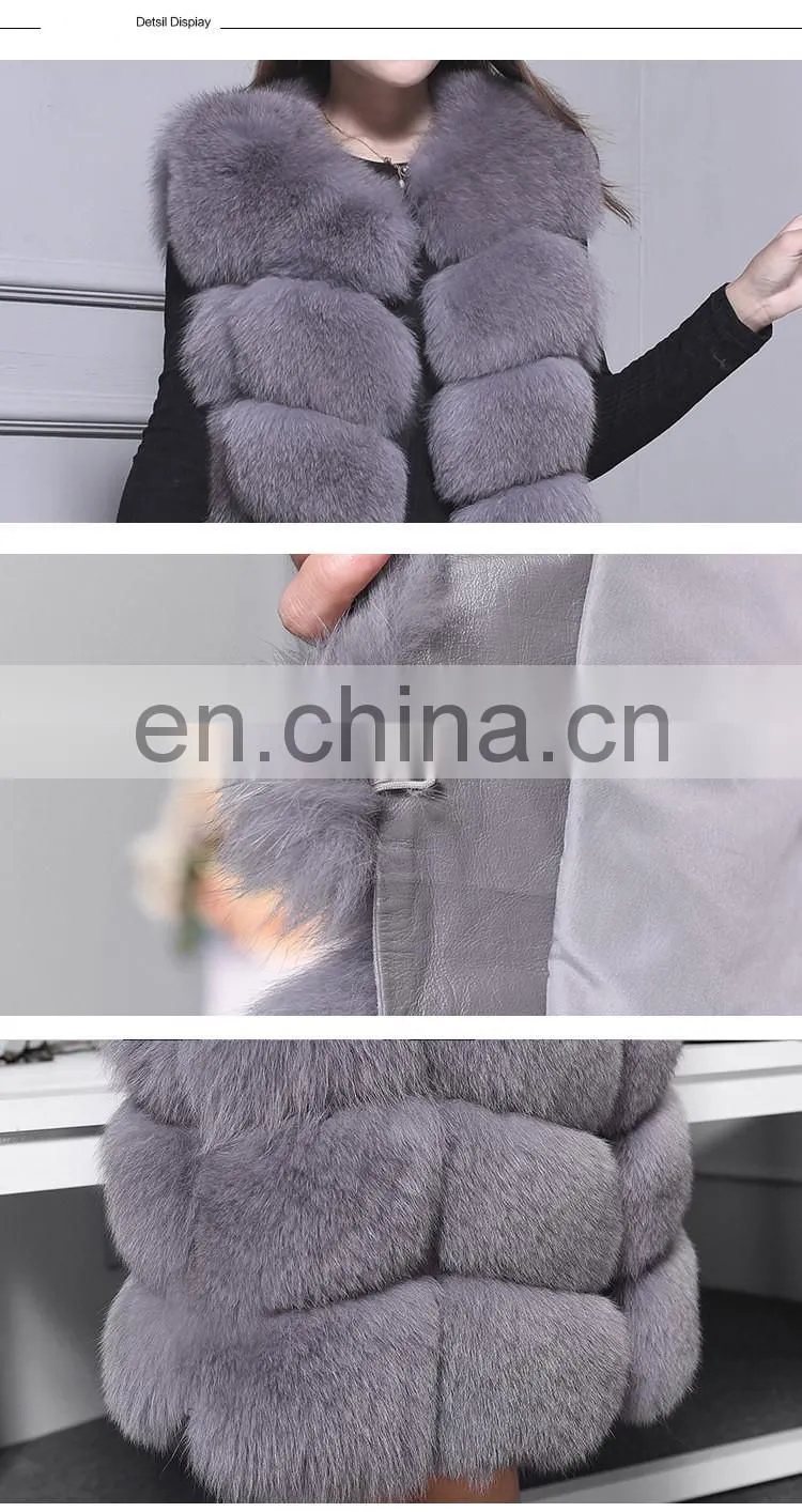 China Supplier Winter Fashion Women Fox Vest Genuine Natural Italian Fur Vest
