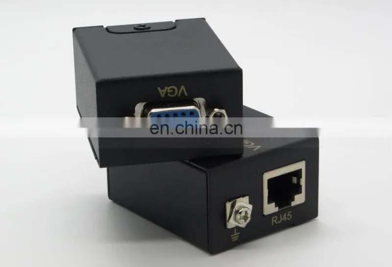 60M VGA Extender Repeater Adapter over Single RJ45 Cat 5e Cat6 Network Cable Support 1080P Full 3D 1 Transmitter + 1 Receiver