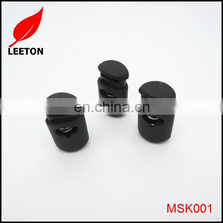 Factory supply black spring plastic rope stopper