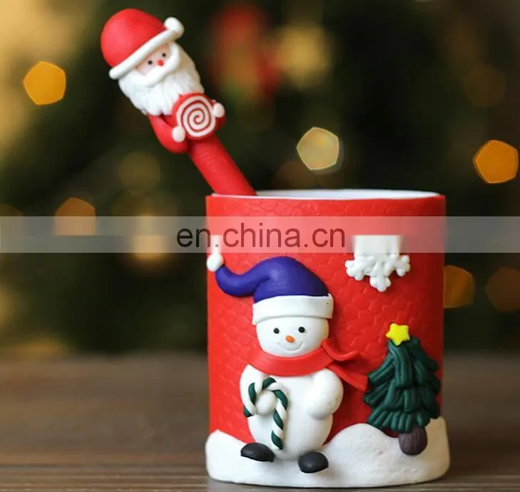 Cute Hand Made Polymer Clay Character Pen Organizer/Holder - Great for Christmas Stock Gift
