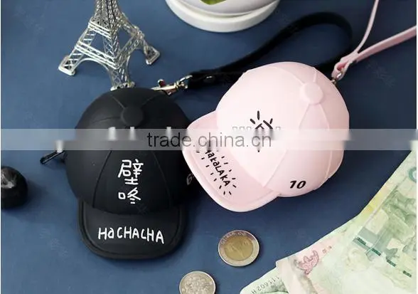 Hot! packs of silicone cute cartoon candy colored baseball cap Coin Pocket Mini cap bag coin purse