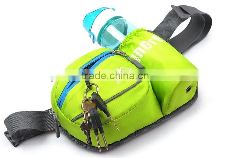 Hiking Waist Pack, Outdoor Water Resistant Waist Bag with Water Bottle (Not Included) Holder, Running Belt Bag Pouch Fanny Pack