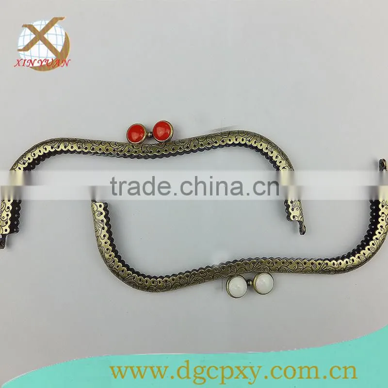 bag acsessories bag handle metal purse frame with gems