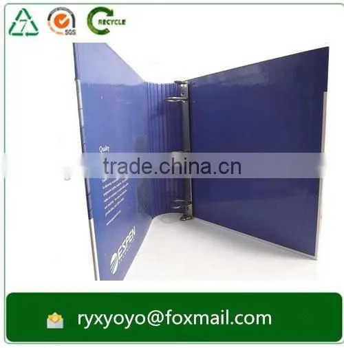 new design customized hard cover paper 4 D ring clip file folder
