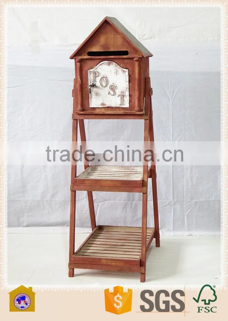 outdoor rustic&retro decorative wooden letter box for sale HW15A00322