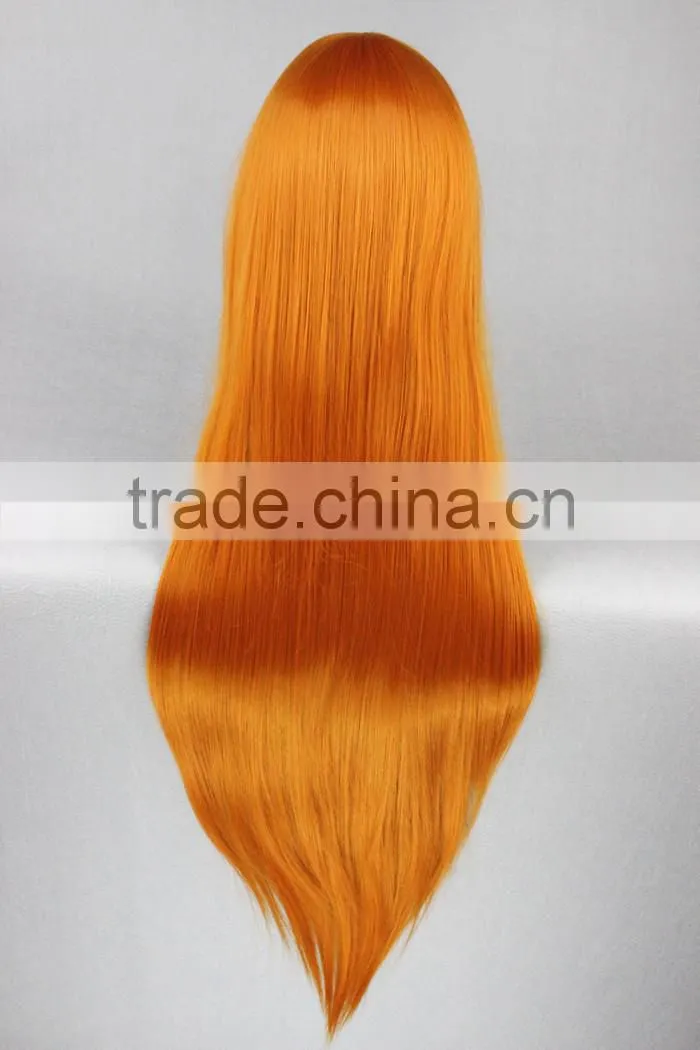 High Quality 80cm Long Straight Orange Wigs EVA Soryu Asuka Langley Cosplay Hair Wigs Synthetic Anime Wig Party Wig
