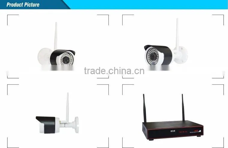 Wireless 4ch 720P 1080P Mini Wifi HD-IP kit Low Illumination CCTV Camera