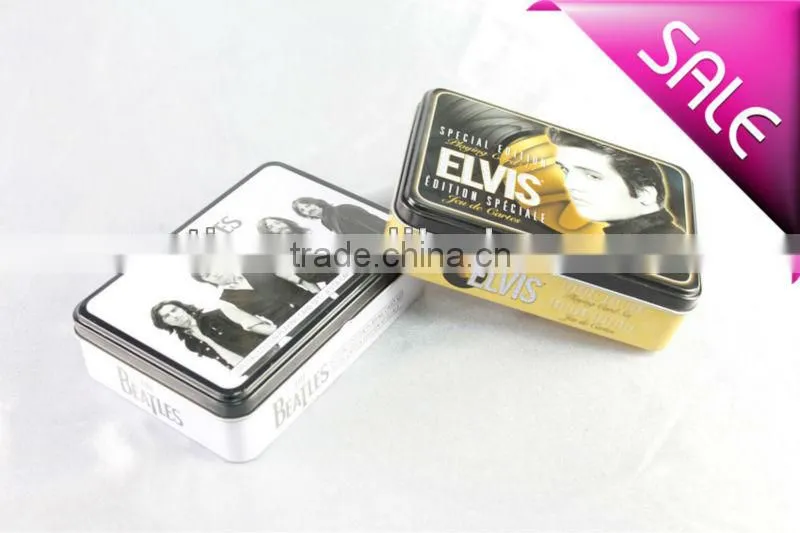 small metal tin box for card game