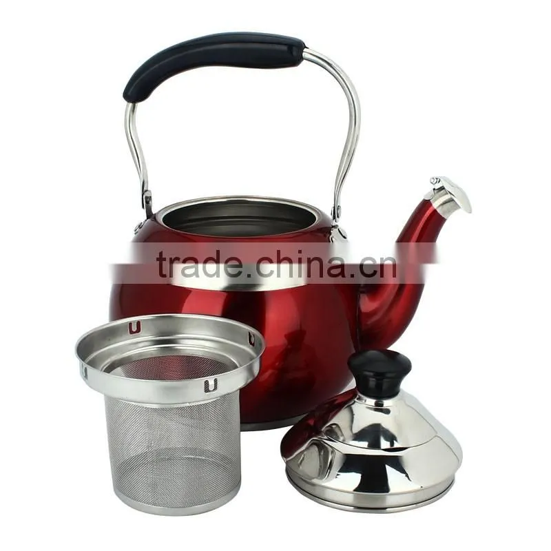 Mouth Whistle Process Iranian Samovar Stainless Steel Red Whistling Tea Kettles
