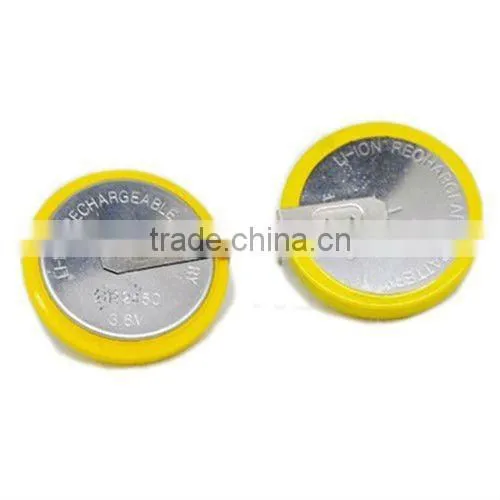 li-ion 2450 litthium button cell with solder tabs lir2450 3.7v lithium ion button cell battery
