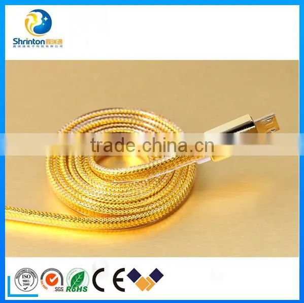 High quality Remax two sided usb cable to flat usb data cable for iphone5/6/6s