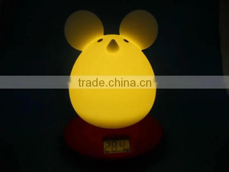Micro USB LED night light with thermometer