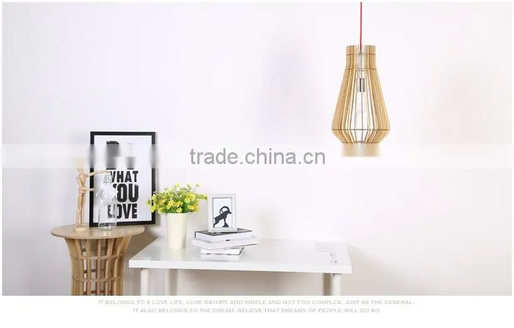 Wood pendant lighting for vintage home decor E27 JK-8005B-17 LED pendant Light