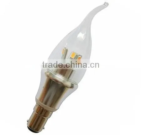 energy saving 3W led candle light lamp, 3w led e12 bulb light candle lamp