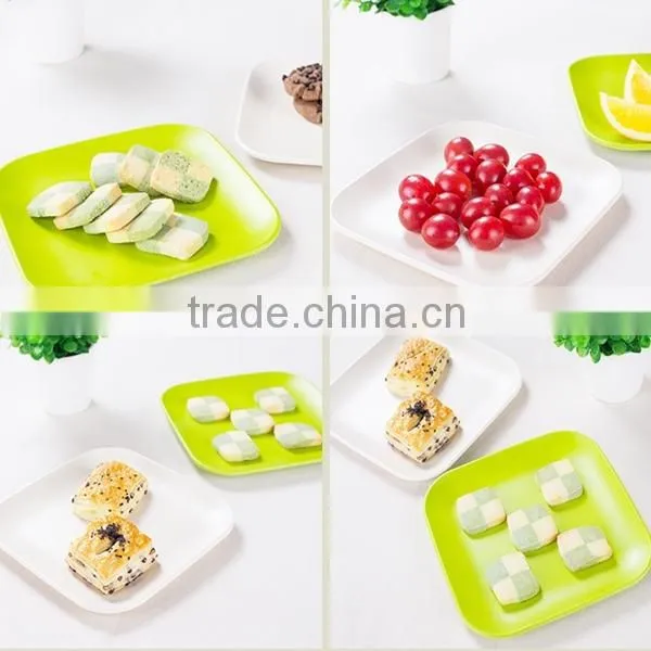 Anhui hot selling colorful bamboo fibre dinner set, 7 inch round leaf dinner plate