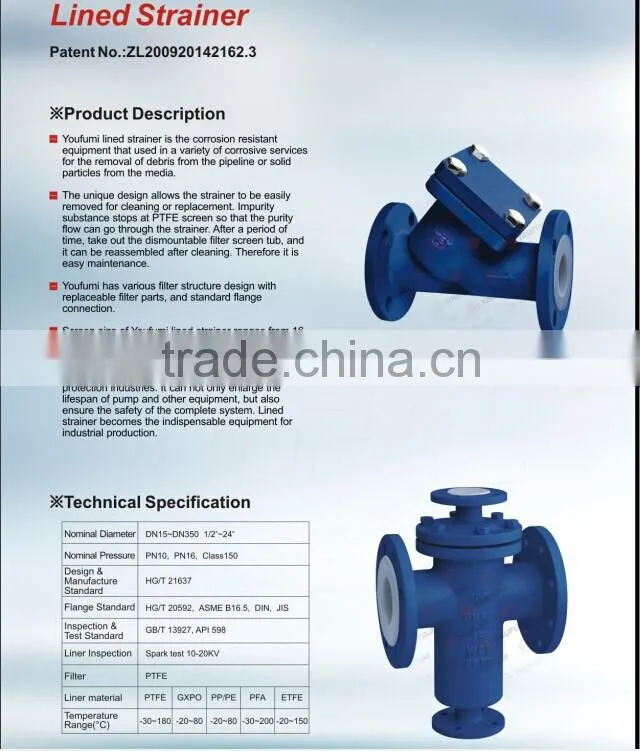 FEP Lined Strainer basket type
