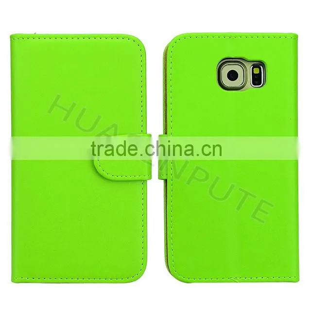 Flip PU Leather Case with Card Slot For Samsung Galaxy S6, Book Style Wallet Case For Galaxy S6