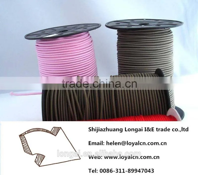 2016 Eco-friendly black round braided elastic cord for sale
