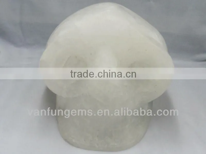 Different size Milkly Quartz gemstone skull