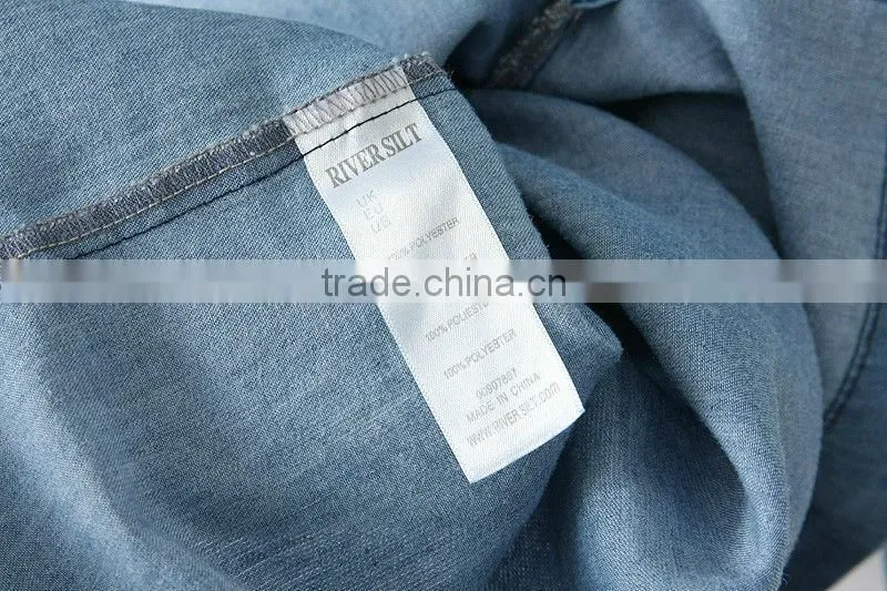 2015 fashion high quality New Women Denim Dress Plus Size Washed Loose long Sleeve Jeans Dresses For Ladies