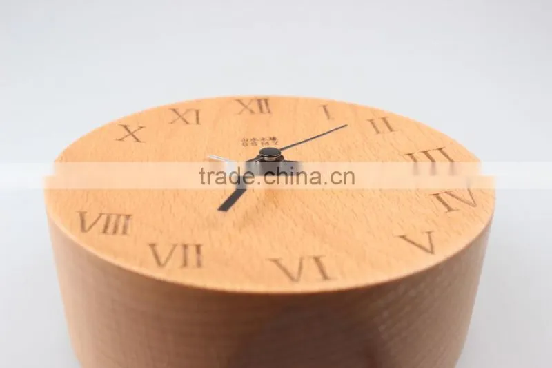 Hot sale Shanshui new design 100% wooden carving desktop clock, DRZ006