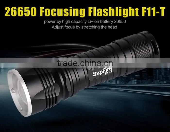 1100lumens New Design Rechargeable LED Torchlight F11-T 10W Flashlight with Focusing Zoom