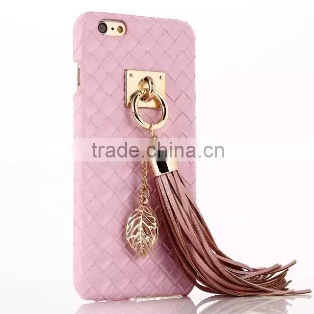 Luxury Vintage Tassel Metal Hook PU Leather Hard Mobile Phone Cover Case For iPhone 6 G 6S Plus