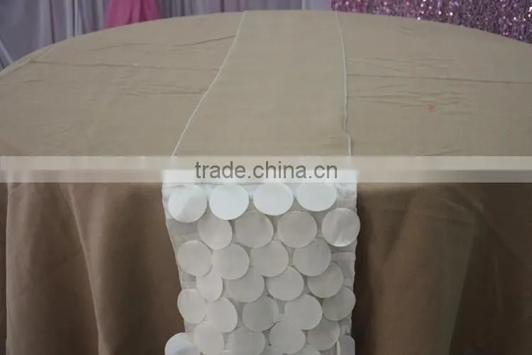 New style petal taffeta and burlap table runner