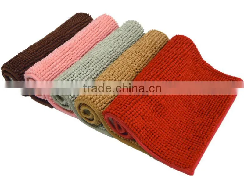 chenille short pile door mat with anti slip base