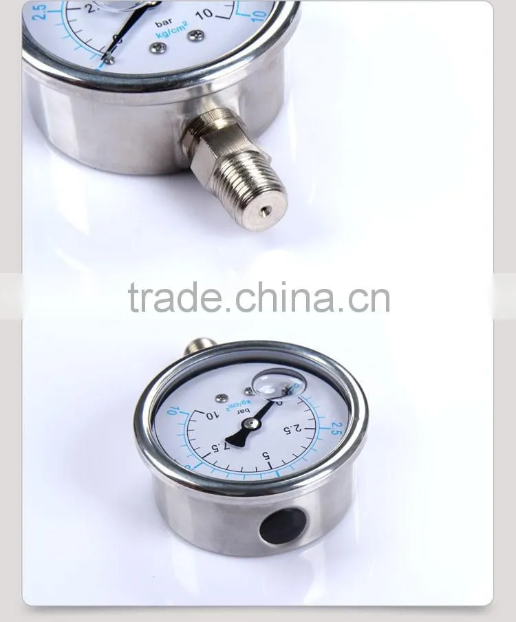 Glycerin Silicon Liquid Oil Filled Bourdon Tube Pressure Gauge