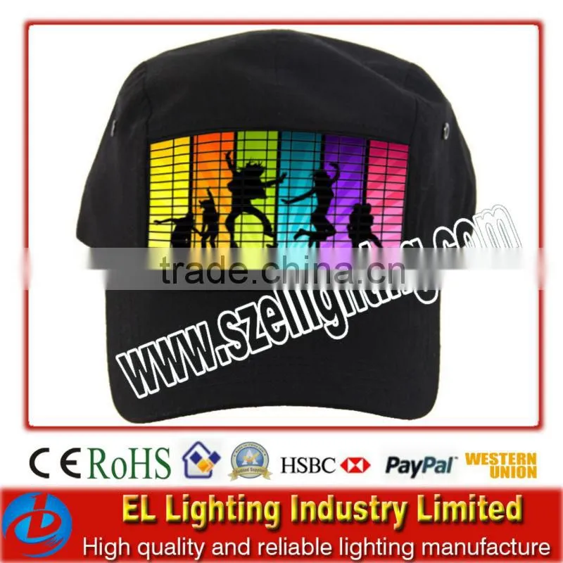 El customized panel t shirt ,6*6cm size panel el cap