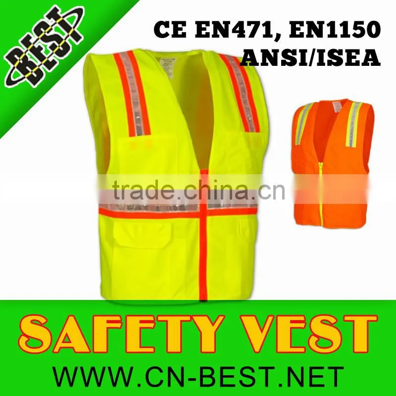 ANSI Yellow safety vest with pockets