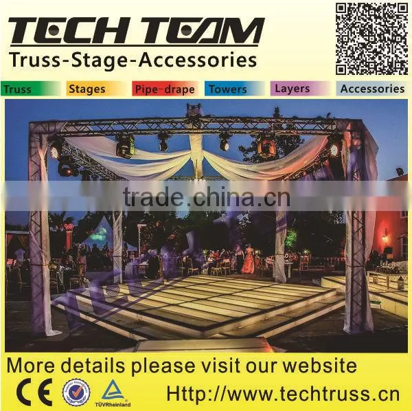 Successful Case Outdoor Event Acrylic Clear Wedding Stage With Crystal Pillars