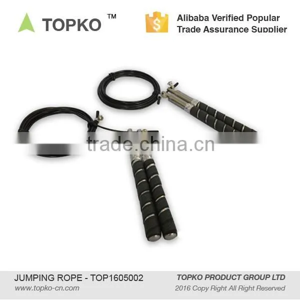 TOPKO crossfit speed adjustable jump rope anti-slip jump rope with 17cm handle