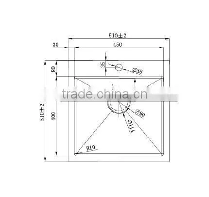 Pro CNC Welding Process Overmount fancy Single Bowl kitchen sink