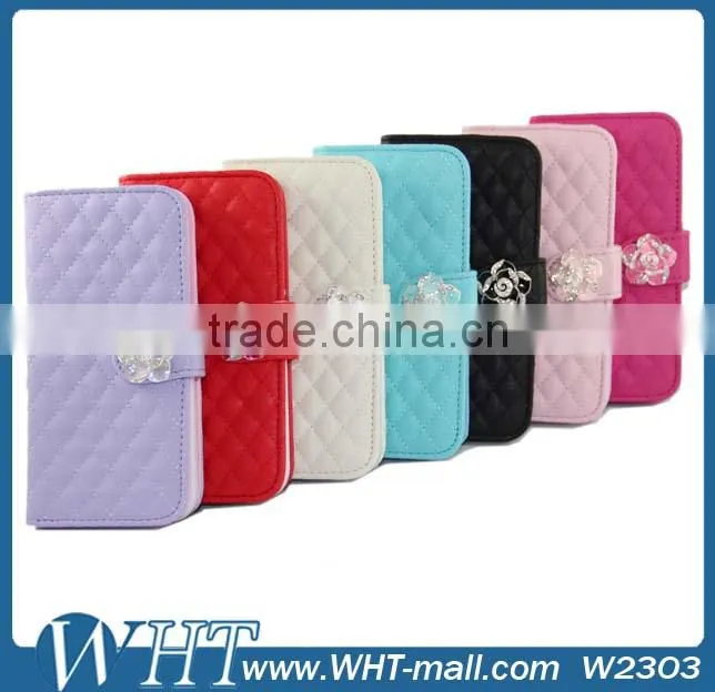Factory Price Bling Bling Diamond Leather Cover for HTC One 2 M8, for HTC One 2 M8 Mobile Phone Case