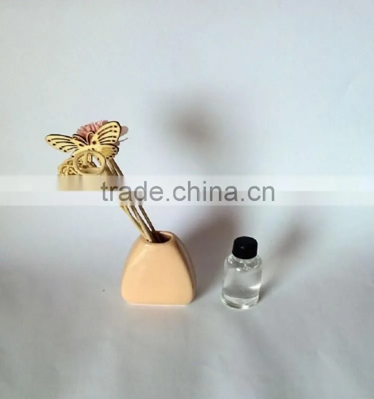 Pure Natural Red Ceramic Flower Fragrance Diffuser For Home Decoration