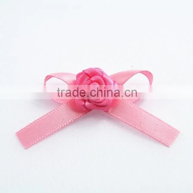satin ribbon bow with mini flower
