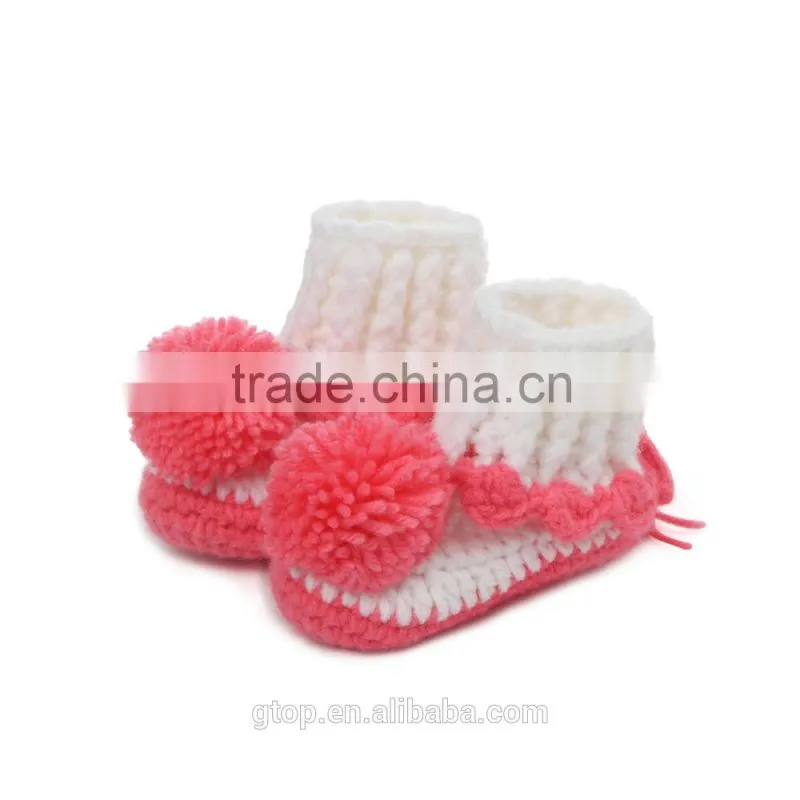 Baby Handmade Crochet Boots Shoes Supplier for 1-10 months old B-0026