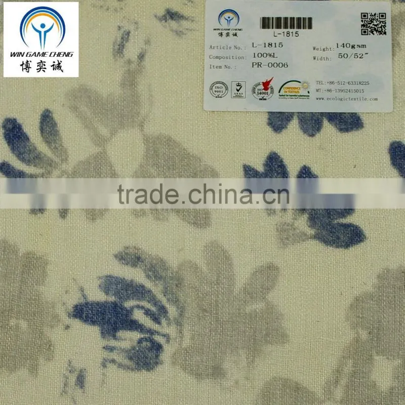 14*14 printed linen fabric