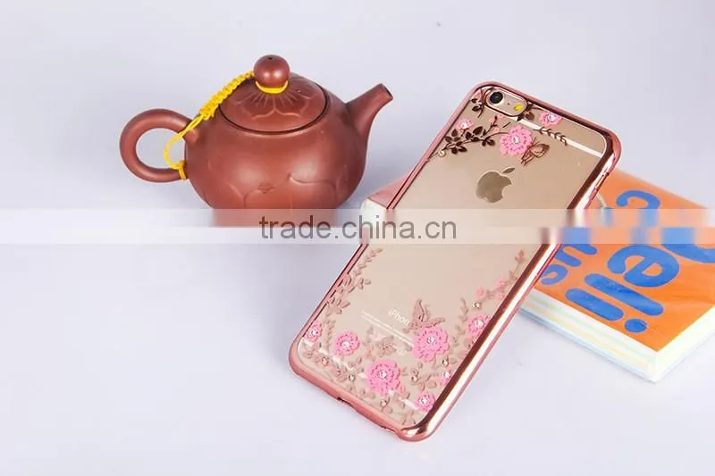 TPU Luxury Mobile Phone Case For Iphone 6,Rhinestone Case For Iphone 6S