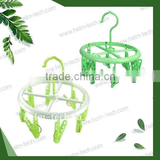 Ellipse-shaped Plastic Clothes Hanger(8 pegs)-8090