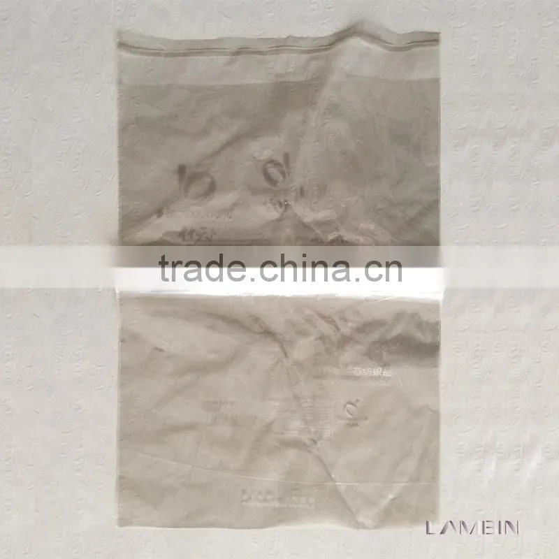 Hangzhou factory transparent PE self-adhesive packaging plastic bag for cashmere sweater