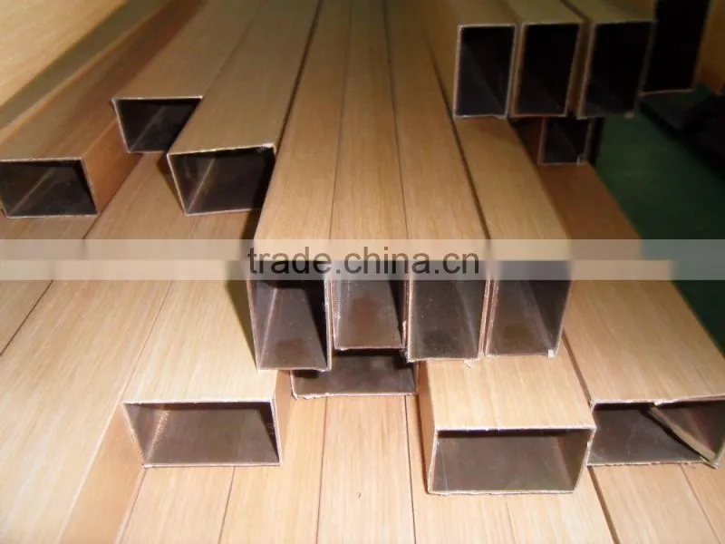veneer/pvc coated aluminum profile/ wooden aluminium profile for curtain wall